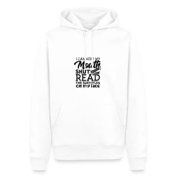Je peux garder la bouche fermée, mais vous pouvez lire - - Sweat à capuche Premium bio Homme - blanc - Devant - Nico (187cm)
