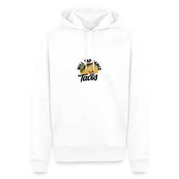 Will tap dance pour tacos - claquettes - Sweat à capuche Premium bio Homme - blanc - Devant - Nico (187cm)