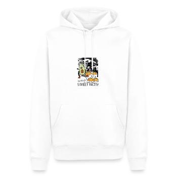 Attention à ce sont des StreetTacos - cuisine mexicaine - Sweat à capuche Premium bio Homme - blanc - Devant - Nico (187cm)