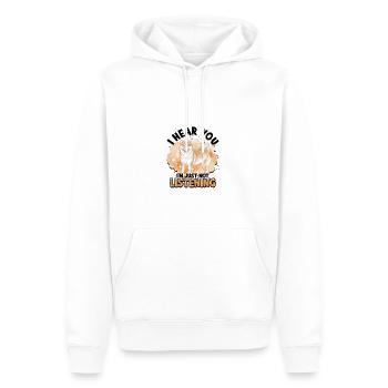 Je vous entends, je n’écoute tout simplement pas - japon - Sweat à capuche Premium bio Homme - blanc - Devant - Nico (187cm)