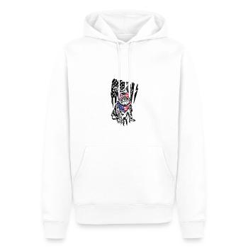 Chien Yorkshire terrier portant le drapeau américain - Sweat à capuche Premium bio Homme - blanc - Devant - Nico (187cm)