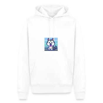 J’aime les chiens et peut-être 3 personnes conçoivent - Sweat à capuche Premium bio Homme - blanc - Devant - Nico (187cm)
