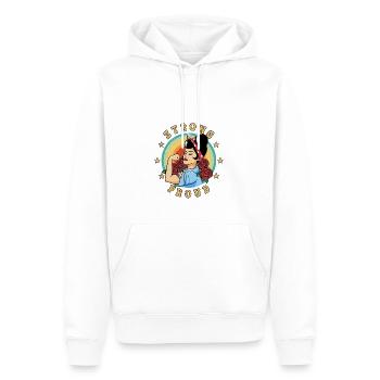 Strong Proud Starke Frau Gleichberechtigung Peace - Männer Premium Bio Hoodie - Weiß - Vorne - Nico (187cm)