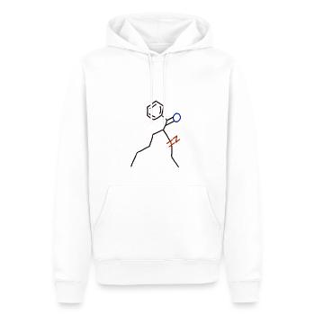 Homme heureux avec tatouage et cadeau. - Sweat à capuche Premium bio Homme - blanc - Devant - Nico (187cm)