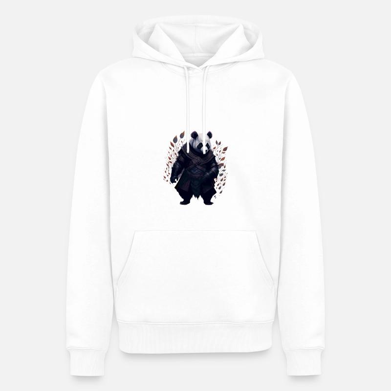 Samurai Panda - Männer Premium Bio Hoodie - Weiß