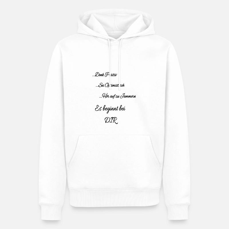Cela commence par VOUS - Sweat à capuche Premium bio Homme - blanc