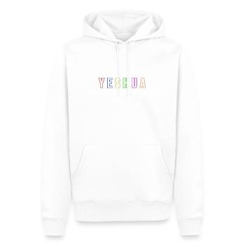 YESHUA - Jésus-Christ coloré - Sweat à capuche Premium bio Homme - blanc - Devant - Nico (187cm)
