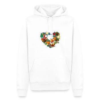 Herz,Weihnachten,Adventsherz,Blumenherz - Männer Premium Bio Hoodie - Weiß - Vorne - Nico (187cm)