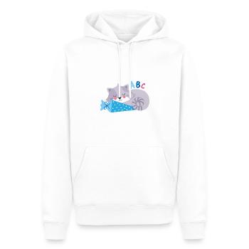 Chat avec cône d’école inscription à l’école - Sweat à capuche Premium bio Homme - blanc - Devant - Nico (187cm)