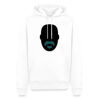 »Frank Zappa« Beard 1 - Männer Premium Bio Hoodie - Weiß - Vorne - Nico (187cm)
