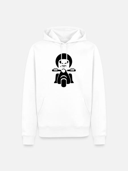 Rocker auf dem Motorroller / bad dude on a - Männer Premium Bio Hoodie - Weiß