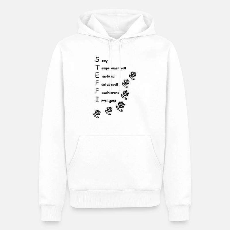 steffi2 - Sweat à capuche Premium bio Homme - blanc