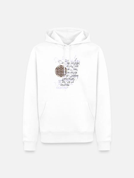 Worte der Blume des Lebenss - Männer Premium Bio Hoodie - Weiß