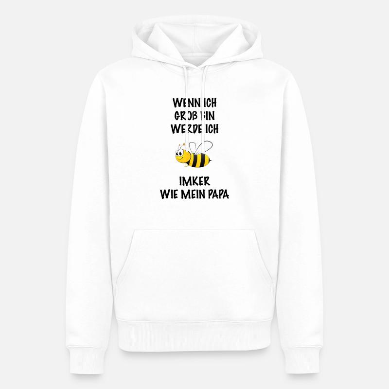 Wenn ich groß bin werde ich Imker - Männer Premium Bio Hoodie - Weiß