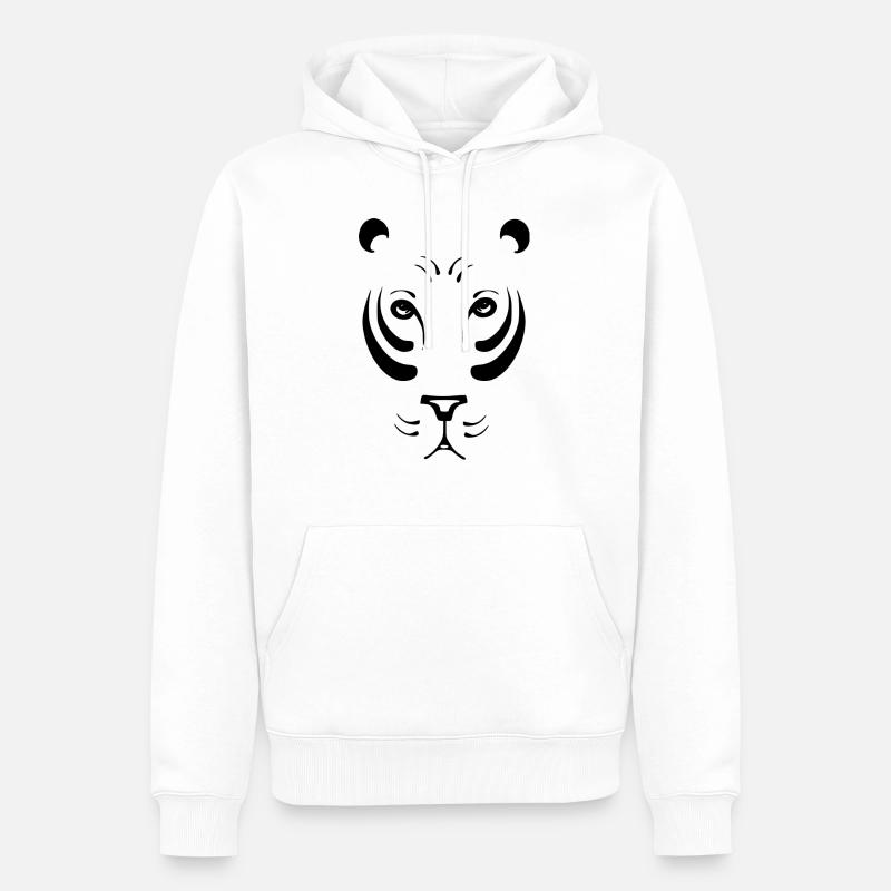 Lioness noir et withe - Sweat à capuche Premium bio Homme - blanc