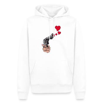 gunshot hearts - Sweat à capuche Premium bio Homme - blanc - Devant - Nico (187cm)
