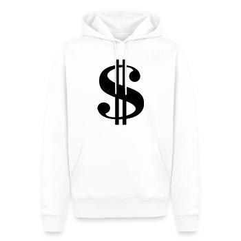 Dollar__V001 - Sweat à capuche Premium bio Homme - blanc - Devant - Nico (187cm)