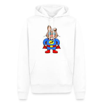 Superhasenheld - Männer Premium Bio Hoodie - Weiß - Vorne - Nico (187cm)