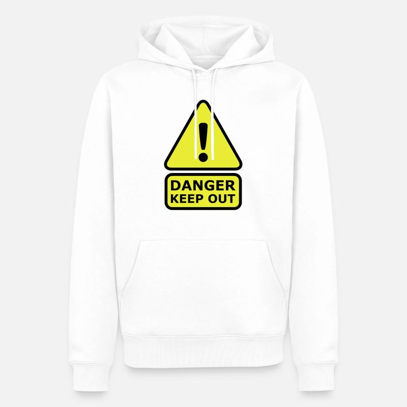 Danger Keep Out - Männer Premium Bio Hoodie - Weiß