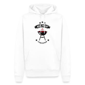 BBQ team certified - Sweat à capuche Premium bio Homme - blanc - Devant - Nico (187cm)