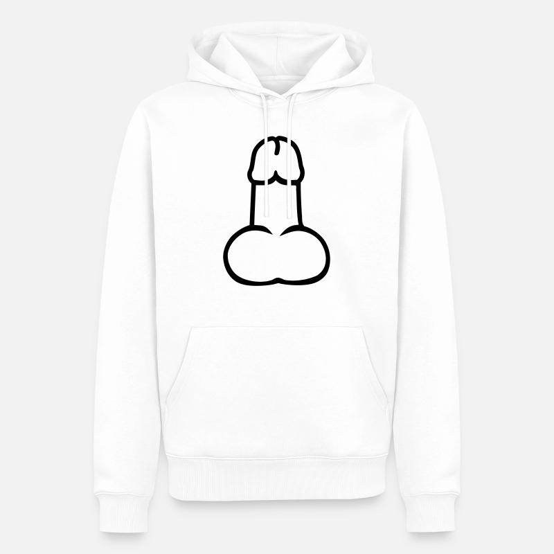 Penis - Männer Premium Bio Hoodie - Weiß