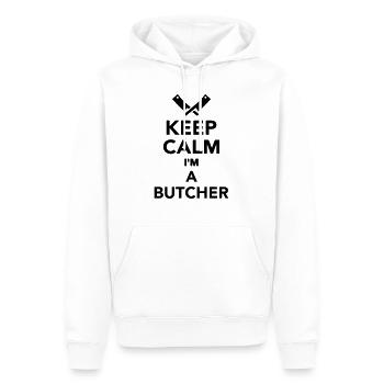 Fleischer - Männer Premium Bio Hoodie - Weiß - Vorne - Nico (187cm)