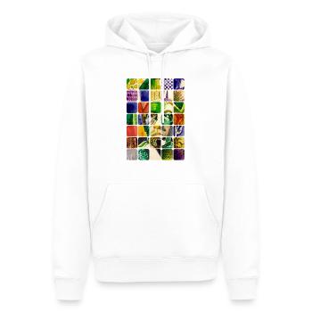 san gennaro - Sweat à capuche Premium bio Homme - blanc - Devant - Nico (187cm)
