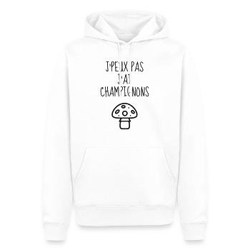 Chasse aux champignons / Champignon / Cueillette - Sweat à capuche Premium bio Homme - blanc - Devant - Nico (187cm)