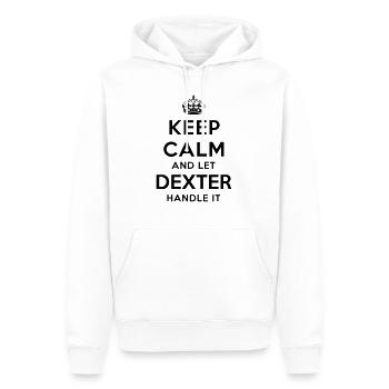 keep calm and let dexter handle it - Men’s Premium Organic Hoodie - white - Front - Nico (187cm)