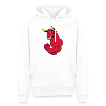 starker_stier_02 - Männer Premium Bio Hoodie - Weiß - Vorne - Nico (187cm)