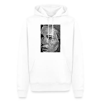 Art photo noir et blanc femme émotion - Sweat à capuche Premium bio Homme - blanc - Devant - Nico (187cm)