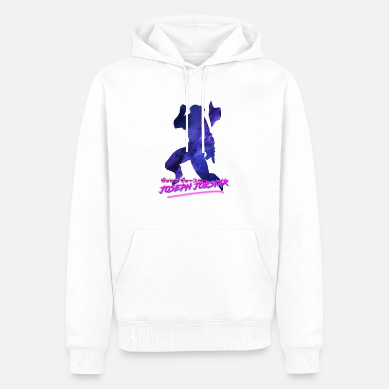 Joseph Joestar Outrun - Männer Premium Bio Hoodie - Weiß