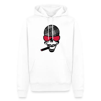 petanque smile cigard bezel head smi - Men’s Premium Organic Hoodie - white - Front - Nico (187cm)