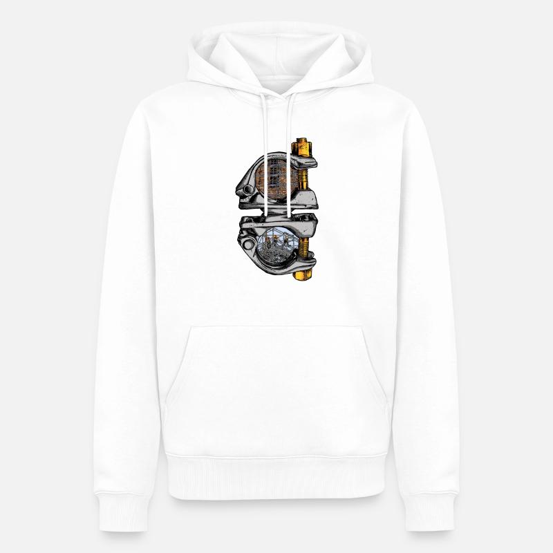 Construction d’échafaudage embrayage - Sweat à capuche Premium bio Homme - blanc
