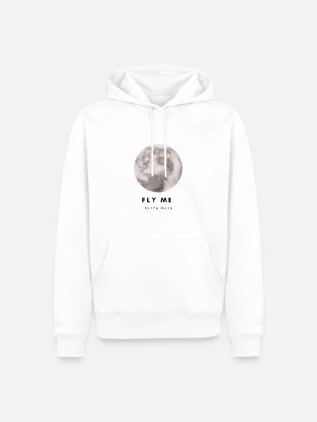 Fly me to the moon-Frank Sinatra - Männer Premium Bio Hoodie - Weiß