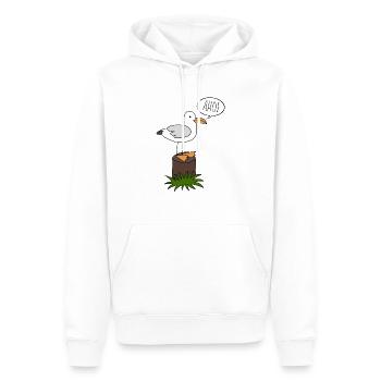 Möwe Ahoi - Männer Premium Bio Hoodie - Weiß - Vorne - Nico (187cm)