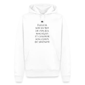 magique - Sweat à capuche Premium bio Homme - blanc - Devant - Nico (187cm)