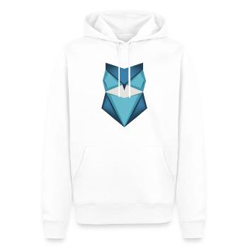 Blaue Eule Origami Kunst - Männer Premium Bio Hoodie - Weiß - Vorne - Nico (187cm)