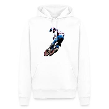 bmx race racing vtt motocross - Sweat à capuche Premium bio Homme - blanc - Devant - Nico (187cm)