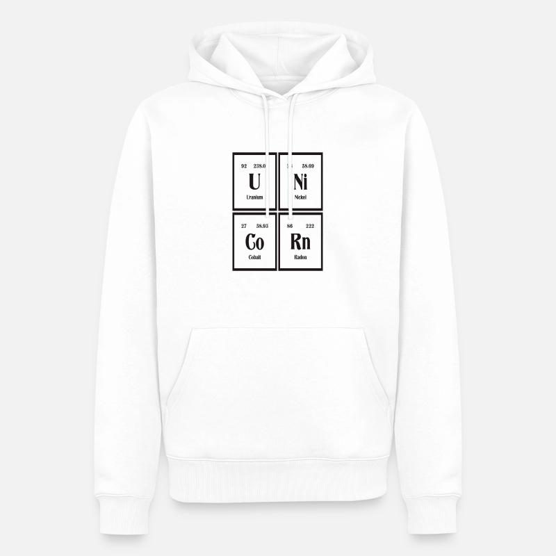 Einhorn | Periodensystem der Elemente - Männer Premium Bio Hoodie - Weiß