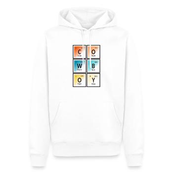 Cowboy | Tableau périodique des éléments - Sweat à capuche Premium bio Homme - blanc - Devant - Nico (187cm)