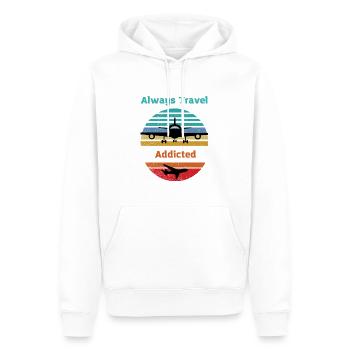 Reisen süchtig Verreisen Flugzeug Motive in Retro - Männer Premium Bio Hoodie - Weiß - Vorne - Nico (187cm)