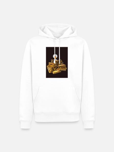Goldrausch Ente - Männer Premium Bio Hoodie - Weiß