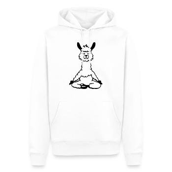 Lama Alpaka Yoga Vektor Lustig Geschenkidee - Männer Premium Bio Hoodie - Weiß - Vorne - Nico (187cm)