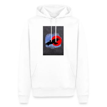 Krähe - Männer Premium Bio Hoodie - Weiß - Vorne - Nico (187cm)
