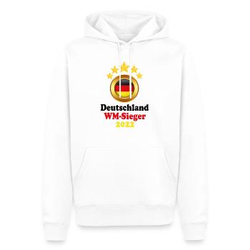 WM-Sieger Deutschland - Männer Premium Bio Hoodie - Weiß - Vorne - Nico (187cm)