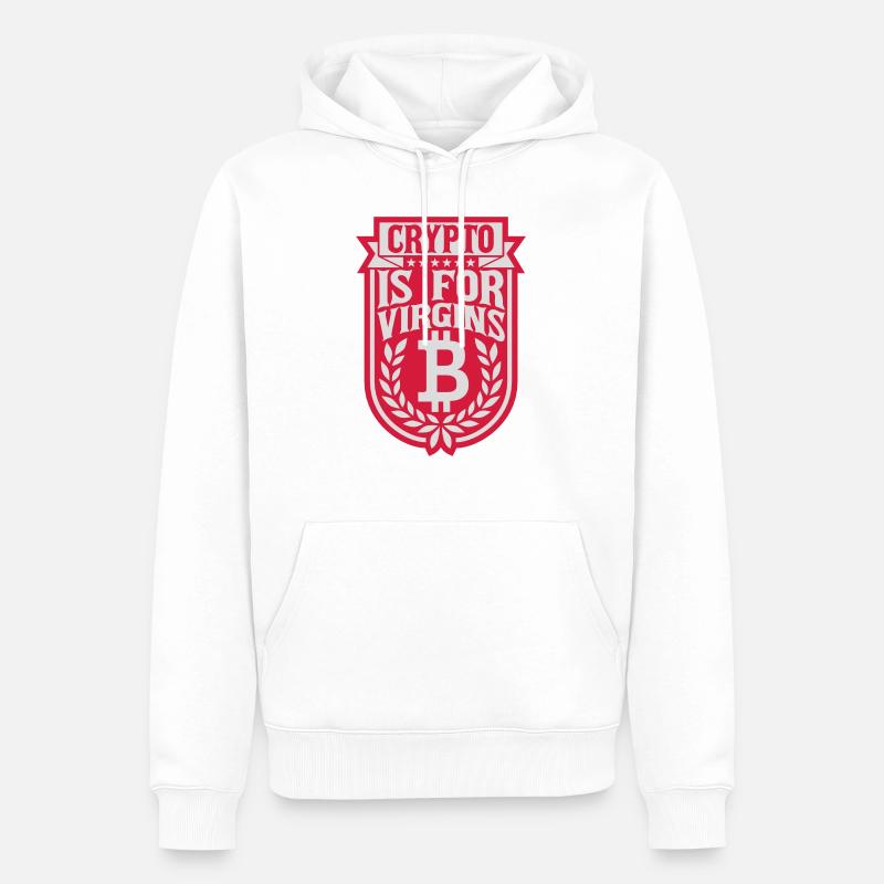 Crypto est pour les vierges - Sweat à capuche Premium bio Homme - blanc