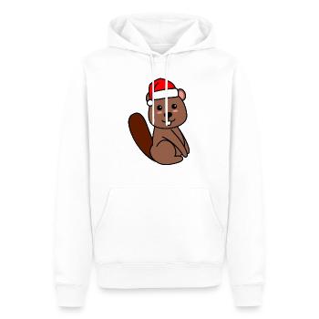 Biber Comic Weihnachten Xmas - Männer Premium Bio Hoodie - Weiß - Vorne - Nico (187cm)