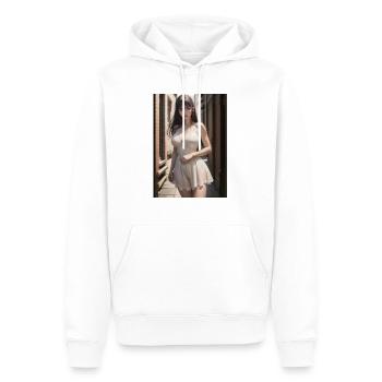 Woman in a alley, town,Generated AI - Männer Premium Bio Hoodie - Weiß - Vorne - Nico (187cm)