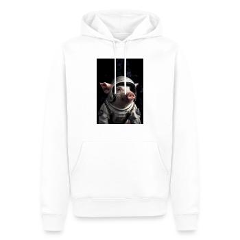 Pig Astronaut Farmer - Männer Premium Bio Hoodie - Weiß - Vorne - Nico (187cm)
